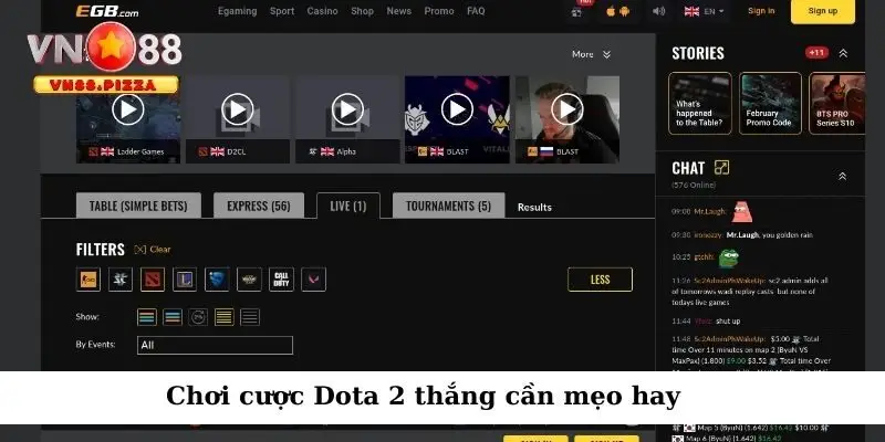 Chơi cược Dota 2 thắng cần mẹo hay