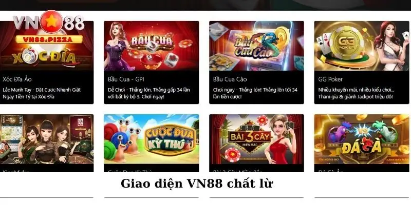 Giao diện chất lừ của nhà cái