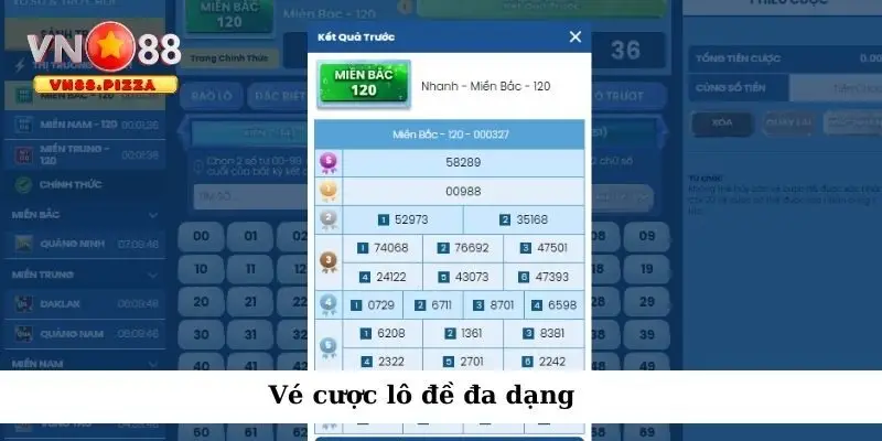 Vé cược lô đề đa dạng